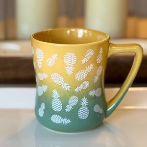 New Mug - large, green yellow with pineapples - New